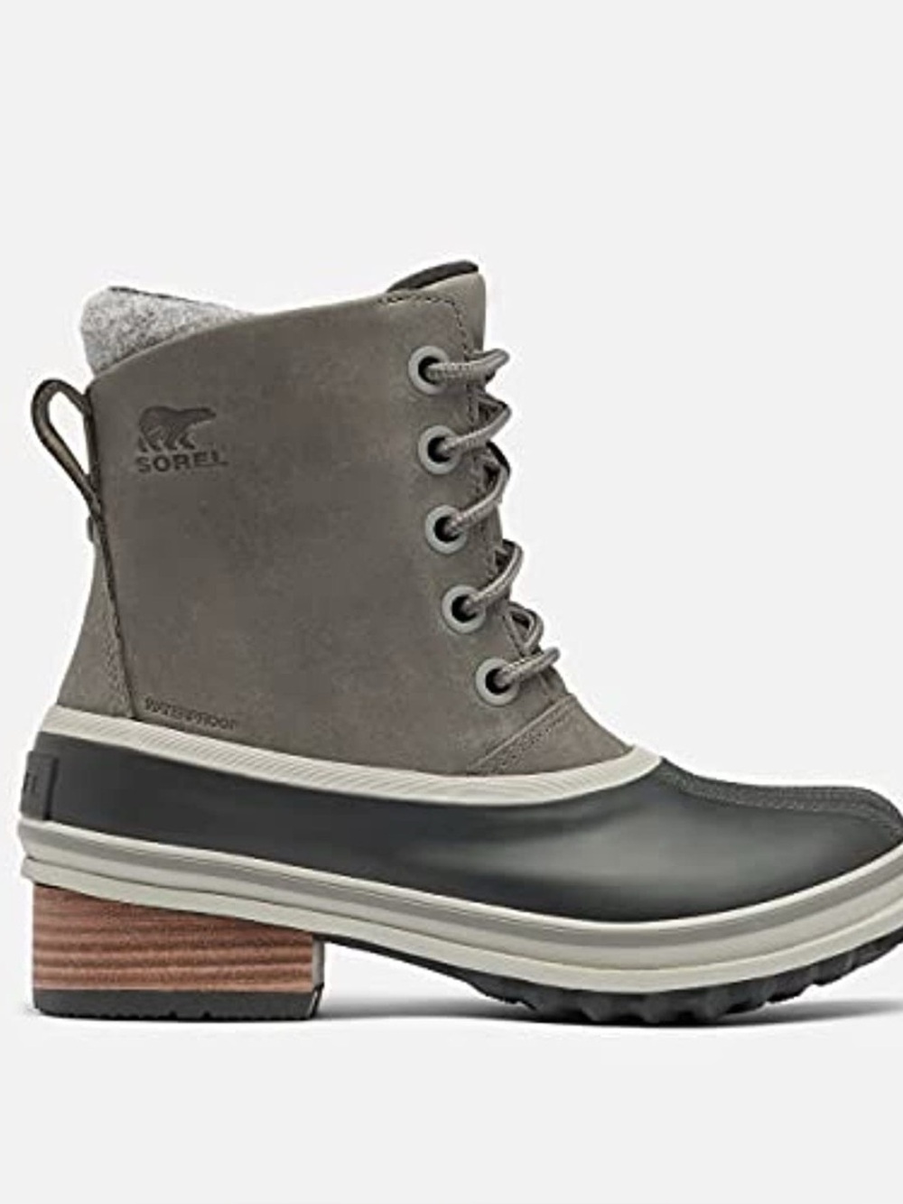 SOREL Women's Slimpack III Quarry Waterproof Leather Winter Lace Boot